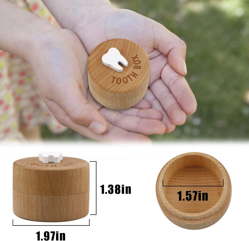 freespace Tooth Fairy Box 3D Carved Wooden Souvenir Dropped Tooth Keepsake Storage Box Gift for Boy or Girl (Tooth Fairy Box) - Image 4
